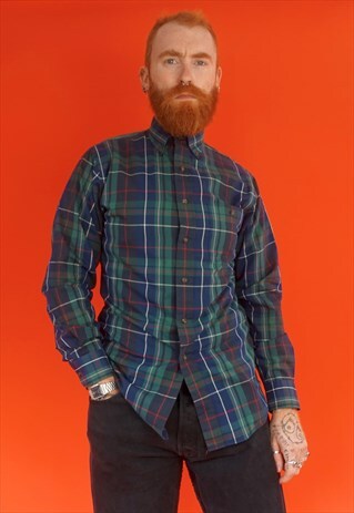 VINTAGE 1990S BLUE TARTAN SHIRT