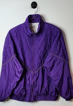 Vintage 80s Quilted Windbreaker Jacket Size XL 