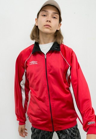 VINTAGE UMBRO JACKET SPORTS RED UNISEX 90S RAVE TRACKSUIT