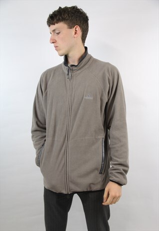 VINTAGE ADIDAS BEIGE FLEECE ZIP-UP JACKET