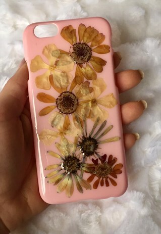 PINK PRESSED FLOWER CASE
