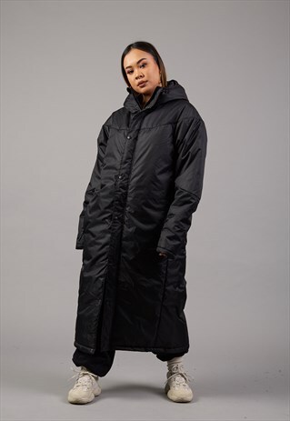 PADDED LONGLINE COAT IN BLACK