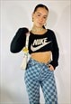 VINTAGE NIKE REWORK CROP BLACK SWEATSHIRT