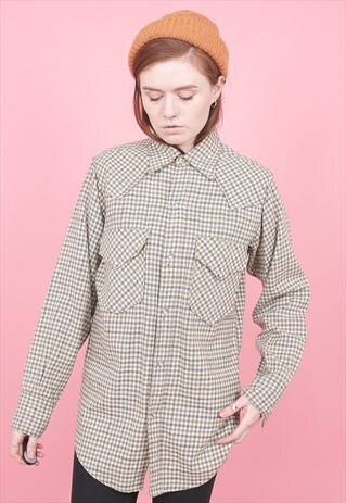 VINTAGE WOOLRICH CHECK FLANNEL SHIRT /R8179