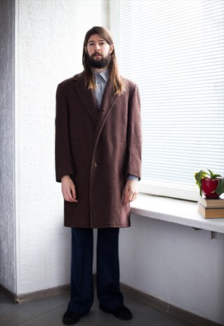 VINTAGE 70'S BROWN WOOL COAT