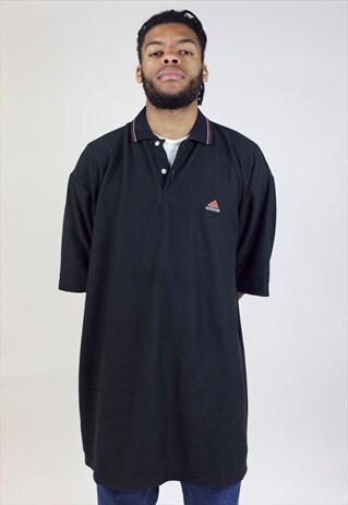 VINTAGE ADIDAS BLACK POLO SHIRT
