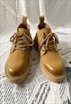 PREPPY BOOTS TRACTOR SOLE SHOES HIPSTER TRAINERS YELLOW