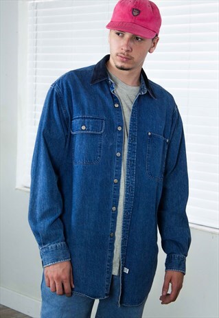 VINTAGE POLO RALPH LAUREN DENIM JACKET 90S L 25.9