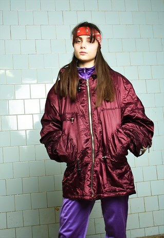 VINTAGE 80S OVERSIZED GLOSSY PUFFER SKI JACKET COAT PARKA