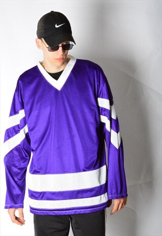 VINTAGE 90S PURPLE HOCKEY JERSEY SHIRT