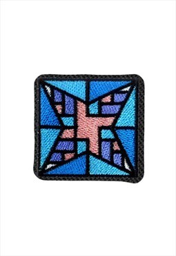 Embroidered Pastels Quilting Design iron on patch