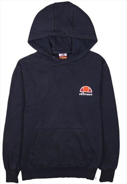 Vintage 90's Ellesse Hoodie Drawstring Pockets Pullover Navy