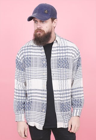VINTAGE BLUE CHECK SHIRT /R12192