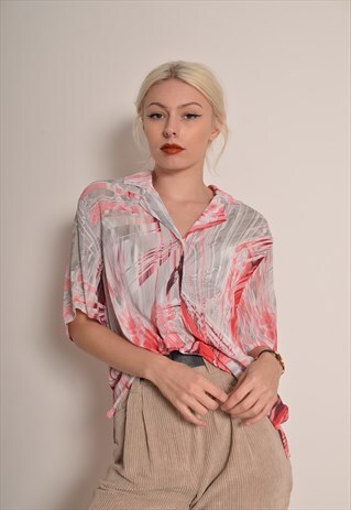 VINTAGE 90S CRAZY PATTERN SHIRT IN RED