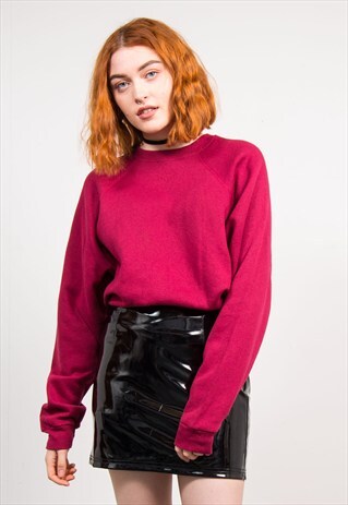 VINTAGE 90'S DARK PINK BASIC SWEATSHIRT