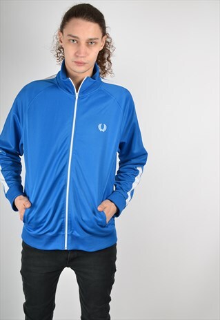 VINTAGE FRED PERRY TRACK JACKET BLUE