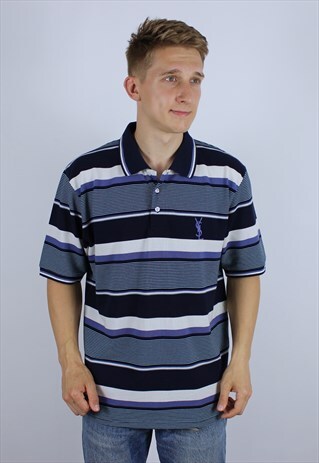 VINTAGE POLO YVES SAINT LAURENT MENS T-SHIRT TOP