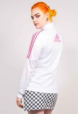 90'S VINTAGE PINK THREE STIPE ADIDAS TRACKSUIT JACKET
