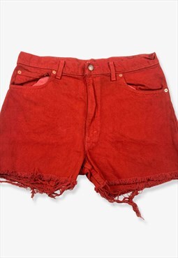 Vintage levi's 550 denim shorts overdyed red w34 BV14560