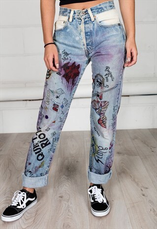 VINTAGE LEVIS HAND DRAWN RETRO JEANS