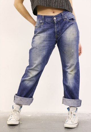 LEVI'S VINTAGE BLUE PAINT 512 MOM JEANS