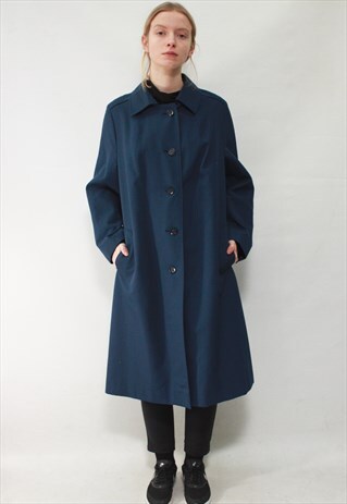 VINTAGE 80' CLASSIC ELEGANT CUTE NAVY BLUE LIGHT COAT