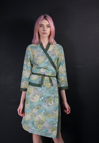 TURQUOISE FLOWER ROBE