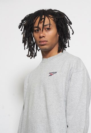VINTAGE REEBOK LOGO SPORT SWEATSHIRT GREY (RTRN)