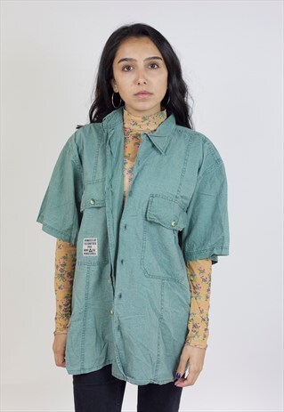 VINTAGE 90S GREEN SHORT SLEEVE SHIRT