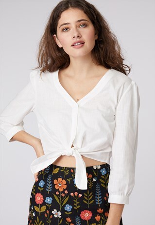 PRINCESS HIGHWAY CREAM TIE ME UP BLOUSE