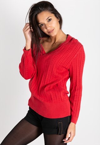 VINTAGE 80S TOMMY HILFIGER KNIT JUMPER / S0333