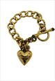Juicy Couture Bracelet Gold Heart Charm Chunky 