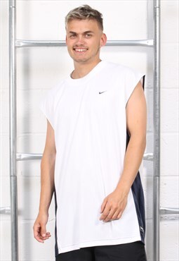 Vintage Nike Vest in White Basketball Sports Jersey XXL