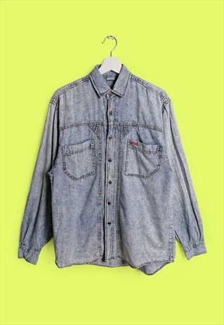 Vintage 80's Unisex Acid wash Boyfriend Grunge Shirt