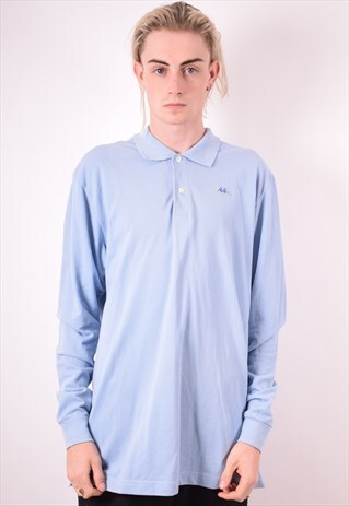 KAPPA MENS VINTAGE POLO SHIRT LONG SLEEVE XL BLUE 90S