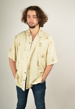 VINTAGE ABSTRACT CRAZY PATTERNED SHIRT