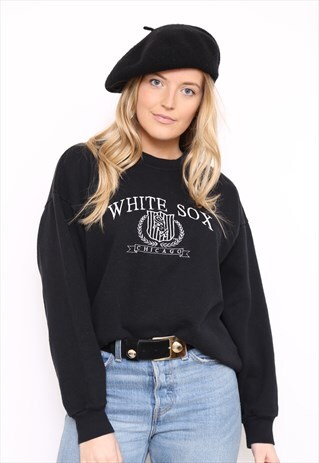 VINTAGE 90S BLACK USA SPORTS SWEATER JUMPER