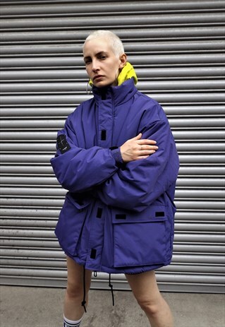 LOOSE FIT OVERSIZE CARGO PUFFER THICK BOMBER PUFFA JACKET