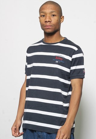 VINTAGE PAUL & SHARK STRIPED T-SHIRT BLUE