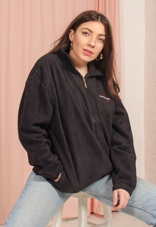 VINTAGE 90S ZIP FLEECE IN BLACK