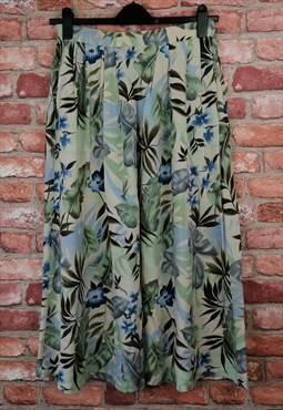 Vintage 80s Floral Cottagecore Long Maxi Summer Skirt