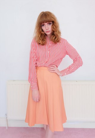 VINTAGE 60S MIDI A-LINE SKIRT IN APRICOT ORANGE