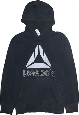 Vintage 90's Reebok Hoodie Spellout Pullover Black XLarge