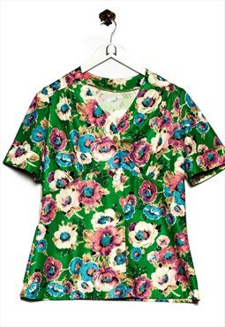 Vintage Second Hand Top Floral Pattern Colorful