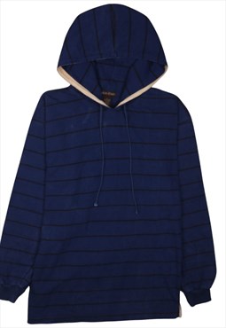 Vintage 90's Calvin Klein Hoodie Striped Pullover Navy Blue