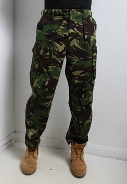 Vintage Camouflage Military Cargo Trousers Green