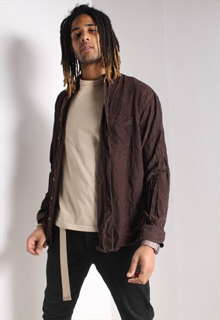 VINTAGE CORDUROY CORD SHIRT BROWN