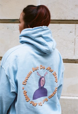 HOODIE IN BLUE KIWI BUNNY DREAM CANDY UP PRINT