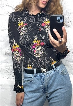 70s Floral Shirt / Top 