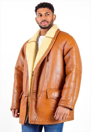 VINTAGE SHERPA LINED LEATHER JACKET J3357